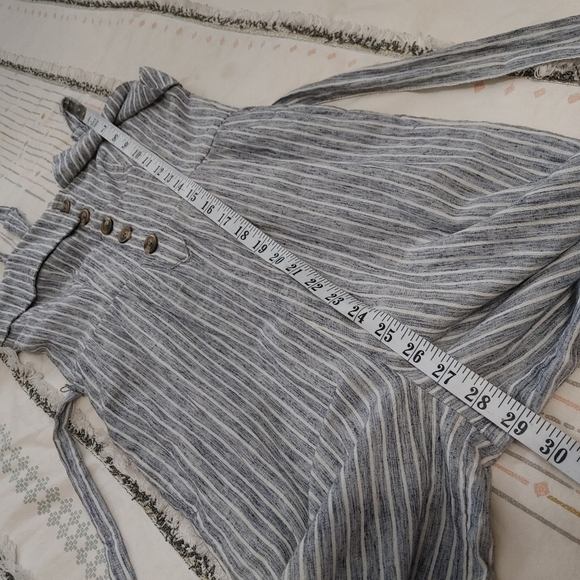 AEO striped wide leg belted jumpsuit size 0 - Picture 14 of 15